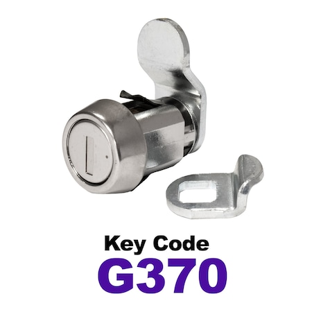 Global RV SS Compartment Lock, Cam/Blade Style, 7/8in Press in, Offset Blade, fit 5/8in Use, Keyed, G370 CLB-370-78SI-SS
